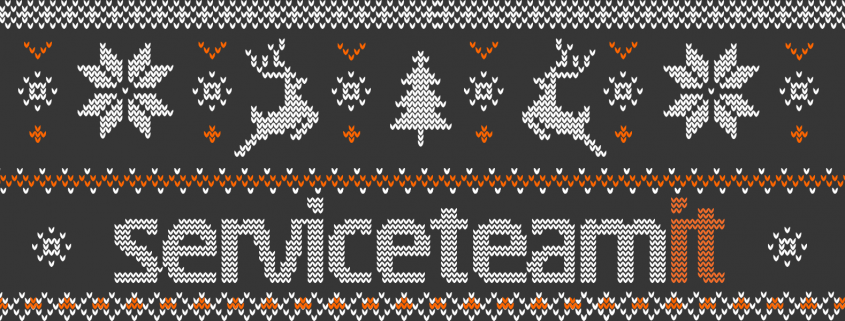 Serviceteam IT logo styled as knitted jumper